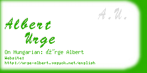 albert urge business card